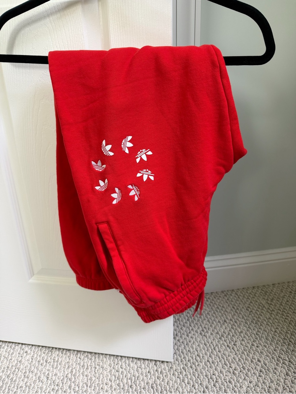 adidas Women’s Red Trefoil Circle Sweatpants